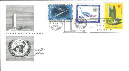 Envellope NATIONS UNIS 1e Jour N° 8 - 9 - 11 Poste Aerienne Y & T - Storia Postale