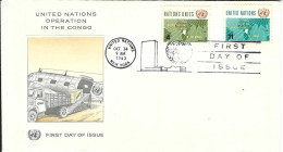 Envellope NATIONS UNIS 1e Jour N° 106 - 107 Y & T - Storia Postale