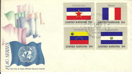 Envellope NATIONS UNIS 1e Jour N° 324 A 327 Y & T - Lettres & Documents