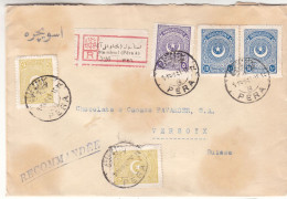 Turquie - Lettre Recom De 1925 - Oblit Peru - Exp Vers Versoix - - Storia Postale