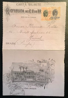 Brazil PETROPOLIS 1899 200reis Postal Stationery Letter Card (carta Bilhete)>Zürich, Schweiz (Brasil Cover - Entiers Postaux