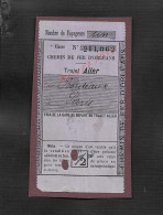 ANCIEN TICKET DE TRANSPORT CHEMIN DE FER 2e CLASSE BORDEAUX À PARIS : - Spoorweg