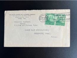 CUBA 1948 LETTER HABANA TO GREENWICH USA 19-08-1948 - Covers & Documents