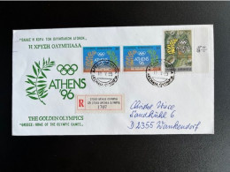 GREECE 1989 REGISTERED COVER ARCHEA OLYMPIA TO WANKENDORF 11-05-1989 OLYMPIC GAMES GRIEKENLAND - Covers & Documents