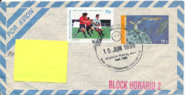 Argentina Air Mail Cover Sent To Denmark 15-6-1998 Topic Stamps Incl. Soccer Football - Poste Aérienne