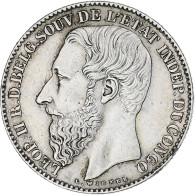 Congo Belge, Leopold II, 2 Francs, 1887, Bruxelles, Argent, SUP+, KM:7 - 1885-1909: Leopold II
