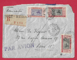 !!! MAURITANIE, LETTRE RECOMMANDÉE PAR AVION DE PORT-ETIENNE POUR PARIS DE 1927, BEL AFFRANCHISSEMENT - Covers & Documents