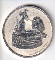 MONEDA DE PLATA DE 1 ONZA DE NIUE DE 2 DOLLARS DEL AÑO 2022 SILVER-ARGENT (LA DAMA Y EL VAGABUNDO) DISNEY - Niue