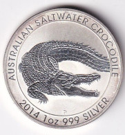 MONEDA DE PLATA DE AUSTRALIA DE 1 DOLLAR - 1 ONZA DEL AÑO 2014 COCODRILO (SILVER-ARGENT) - Other & Unclassified