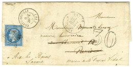 PC 878 / N° 14 (filet Effleuré) Càd T 15 CLAY-SOUILLY (73) Sur Lettre Pour Paris Réexpédiée à Aix Les Bains (Etats Sarde - 1853-1860 Napoleon III