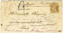 Etoile 4 / N° 28 Càd PARIS / R. D'ENGHIEN Sur Lettre Adressée Localement Puis Nombreuses Réexpéditions En Banlieue. Au R - 1863-1870 Napoléon III. Laure