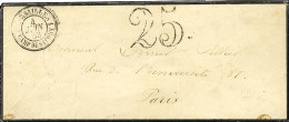 Càd Double Cercle 1 VERSAILLES 1 / CAMP DE SATHORY Taxe 25 DT Sur Lettre Pour Paris. 1853. - TB / SUP. - R. - Autres & Non Classés