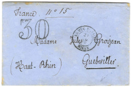 Càd ARMEE D'ITALIE / MILAN Taxe 30 DT Sur Lettre Pour Guebwiller. 1859. - TB / SUP. - R. - Army Postmarks (before 1900)