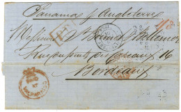 Cachet Rouge Couronné PAID / AT / VAPARAISO Sur Lettre Pour Bordeaux. 1865. - TB. - R. - Other & Unclassified