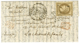 Etoile 24 / N° 30 Càd PARIS / R. DE CLERY 17 OCT. 70 Sur Lettre Pour La Chaux De Fonds. Au Verso, Càd D'arrivée 24 OCT.  - Guerre De 1870