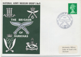 GB SPECIAL EVENT POSTMARK ANNIVERSARY OF FORMATION THE BURKHA BRIGADE 1948 1 JAN 72 BRITISH FORCES 1252 POSTAL SERVICE - Cartas & Documentos