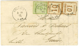 Càd BOLCHEN / Alsace N° 4 + 5 (2) Sur Lettre Pour Genève. 1871. - TB / SUP. - Briefe U. Dokumente