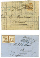 Lot De 2 Lettres Affranchies Avec Càd Encadré STRASBOURG. 1871. - TB / SUP. - Briefe U. Dokumente