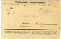 Cachet Encadré K.PR.FELD.POST / RELAIS N° 37 (Villiers Sur Morin) Sur Carte De Correspondance En Franchise Militaire Pou - Briefe U. Dokumente