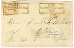 Cachet Encadré K:PR / FELDPOST RELAIS N° 69 (Saint Loup Sur Semouse) / Alsace N° 5 Sur Lettre Avec Texte Pour Molsheim.  - Lettres & Documents