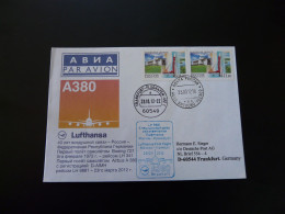 Lettre Premier Vol First Flight Cover Moscow Frankfurt Airbus A380 Lufthansa 2012 - Brieven En Documenten