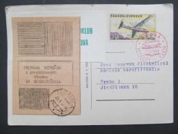 KARTE OČOVÁ Větroňová Pošta 1969 - Neuskutečněný Let Segelflugzeug Glider Post // P2705 - Brieven En Documenten