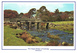 DARTMOOR, DEVON, CLAPPER BRIDGE, POSTBRIDGE, ARCHITECTURE, ENGLAND, UNITED KINGDOM, POSTCARD - Dartmoor