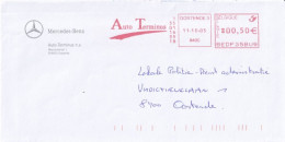 Enveloppe Oblitérée Mercedes - Benz  Auto Terminus Ostende 2005 - Lettres & Documents