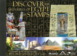 EGYPT 2004 DISCOVER THE TREASURES OF EGYPT IN STAMPS GOLD FOIL STAMP BOOKLET UNUSUAL RARE MNH - Unused Stamps