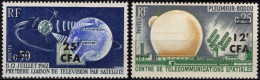 REUNION CFA Poste 355 356 ** MNH Pleumeur-Bodou Satellite TElstar Espace Space Télécommunications 1963 - Nuevos