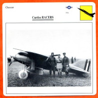 Fiche Aviation Curtiss RACERS  / Avion Chasseur USA Avions - Vliegtuigen