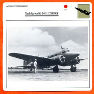 Fiche Aviation Tachikawa Ki 54 HICHORY  / Avion Appareil D'entrainement Japon  Avions - Airplanes