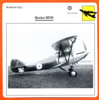 Fiche Aviation Hawker HIND   / Avion Bombardier Léger UK Avions - Vliegtuigen