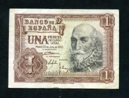 España Billete 1 Pta 22 7 1953 Marques De Sta. Cruz Sin Circular - Autres & Non Classés