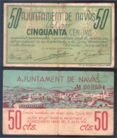 Billete Local 1937 Ajuntament De Navàs 50 Centims. - Otros & Sin Clasificación