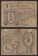 Billete Local 1937 Ajuntament De Martorell  1 Peseta - Other & Unclassified