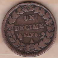Directoire . Un Décime An 5 A Paris, En Bronze, Gad# 187 ; 19,9 G – 31 Mm - 1792-1804 1ère République (An I – An XII)