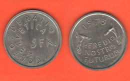Helvetia 5 Francs 1975 Svizzera Suisse Switzerland Schweiz - 5 Francs