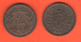Helvetia 2 Rappen 1890 Svizzera Suisse Switzerland Schweiz - 2 Centimes / Rappen
