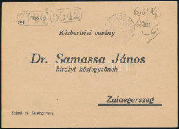 1945 (5. Díjszabás) Nyomtatvány 60P Készpénzes Bérmentesítéssel "SALOMVÁR" - Zalaegerszeg - Andere & Zonder Classificatie