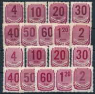 ** 1946-1950 Forint-fillér Portó (I.) + (II.) 1-1 Sor, Egyes értékek Gépszínátnyomattal (7.000) - Autres & Non Classés