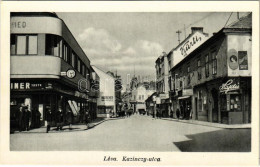 ** T2 Léva, Levice; Kazinczy Utca, Kürti, Hajdú, Bartos, Hatscher és Deutsch üzlete / Street, Shops. Foto Hajdú - Unclassified