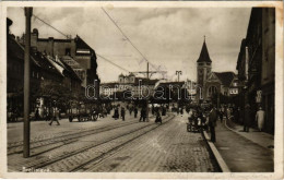 T2 1930 Pozsony, Pressburg, Bratislava; Námestie / Utca, Református Templom, Tatra Banka, G. Duschinsky üzlete / Street, - Non Classés