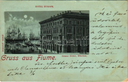 T3/T4 1898 (Vorläufer) Fiume, Rijeka; Hotel Europe Ottmar Zieher Art Nouveau Litho (ázott / Wet Damage) - Non Classés