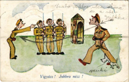 T2/T3 1942 Vigyázz! Jobbra Nézz! Második Világháborús Magyar Katonai Humor / WWII Hungarian Military Humour (EK) - Non Classificati