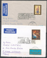 Autriche 1997, 1999, 2001 Oblitérations Kristkindl Sur Enveloppes Ayant Circulé - Brieven En Documenten