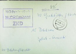 DDR-Dienst-Brief Mit ZKD-Kastenstpl. "HO Potsdam/Stadt 15 POTSDAM" 1.6.65 An HO Gaststätten/Stadt Potsdam -ZKD-Nr. 845 - Briefe U. Dokumente
