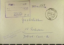 DDR-Dienst-Brief Mit ZKD-Kastenst "Rat Der Stadt 15 POTSDAM" Vom 26.7.65 An HO Gaststätten Potsdam -ZKD-Nr. 1124 - Lettres & Documents