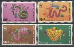 HONG KONG 1989 N° 547/550 ** Neufs MNH Superbes C 13 € Faune Reptiles Nouvel An Année Du Serpent Animaux - Unused Stamps