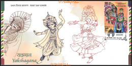 India 2024 Yakshagana, Dance,Music,Culture, Tradition, Ramayana, Mahabharata,Hindu,Jain ,FDC, Cover (**) Inde Indien - Brieven En Documenten
